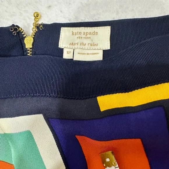 Kate Spade Kylie Geometric Print Skirt - Picture 6 of 7